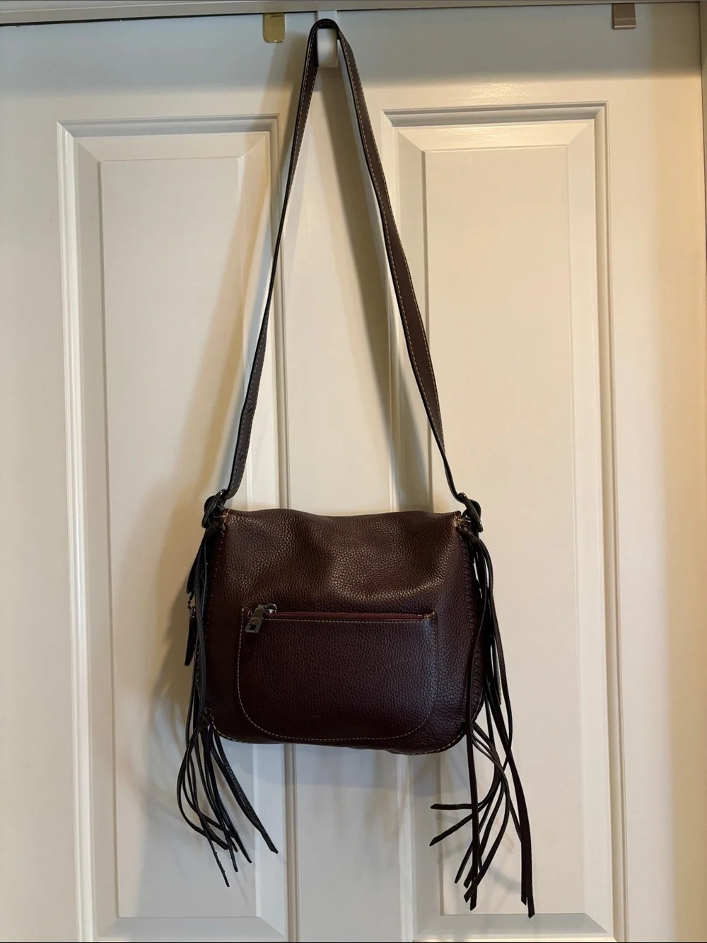 Coach 1941 pebbled  leather saddlebag with whiplash detail